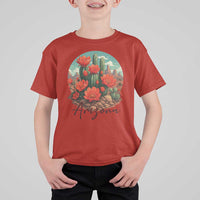 Beautiful Blooming Cactus Flower Arizona Graphic T Shirt For Kid Vintage Desert Botanical Floral Nature Souvenir