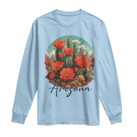Beautiful Blooming Cactus Flower Arizona Graphic Long Sleeve Shirt Vintage Desert Botanical Floral Nature Souvenir