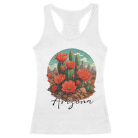 Beautiful Blooming Cactus Flower Arizona Graphic Racerback Tank Top Vintage Desert Botanical Floral Nature Souvenir