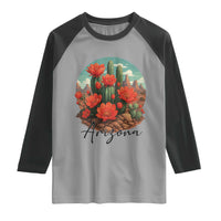Beautiful Blooming Cactus Flower Arizona Graphic Raglan Shirt Vintage Desert Botanical Floral Nature Souvenir