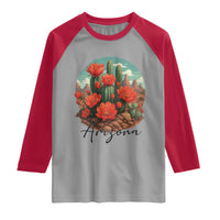 Beautiful Blooming Cactus Flower Arizona Graphic Raglan Shirt Vintage Desert Botanical Floral Nature Souvenir