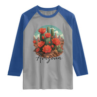 Beautiful Blooming Cactus Flower Arizona Graphic Raglan Shirt Vintage Desert Botanical Floral Nature Souvenir
