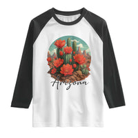 Beautiful Blooming Cactus Flower Arizona Graphic Raglan Shirt Vintage Desert Botanical Floral Nature Souvenir