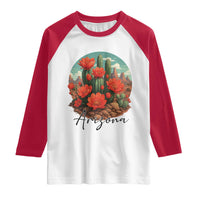 Beautiful Blooming Cactus Flower Arizona Graphic Raglan Shirt Vintage Desert Botanical Floral Nature Souvenir