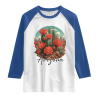 Beautiful Blooming Cactus Flower Arizona Graphic Raglan Shirt Vintage Desert Botanical Floral Nature Souvenir