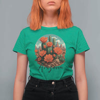 Beautiful Blooming Cactus Flower Arizona Graphic T Shirt For Women Vintage Desert Botanical Floral Nature Souvenir