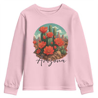 Beautiful Blooming Cactus Flower Arizona Graphic Youth Sweatshirt Vintage Desert Botanical Floral Nature Souvenir