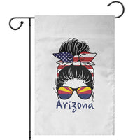 Patriotic Arizona Messy Bun Girl Graphic Garden Flag American Flag Sunglasses Southwest State Pride Souvenir
