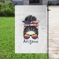 Patriotic Arizona Messy Bun Girl Graphic Garden Flag American Flag Sunglasses Southwest State Pride Souvenir