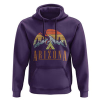 Vintage Arizona Camping Mountain Graphic Hoodie Retro Sunset Wilderness Outdoor Adventure Souvenir