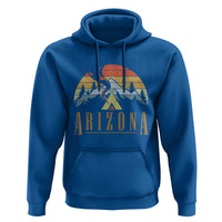 Vintage Arizona Camping Mountain Graphic Hoodie Retro Sunset Wilderness Outdoor Adventure Souvenir
