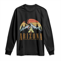 Vintage Arizona Camping Mountain Graphic Long Sleeve Shirt Retro Sunset Wilderness Outdoor Adventure Souvenir