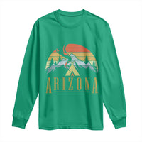 Vintage Arizona Camping Mountain Graphic Long Sleeve Shirt Retro Sunset Wilderness Outdoor Adventure Souvenir