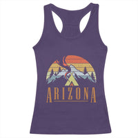 Vintage Arizona Camping Mountain Graphic Racerback Tank Top Retro Sunset Wilderness Outdoor Adventure Souvenir