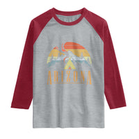Vintage Arizona Camping Mountain Graphic Raglan Shirt Retro Sunset Wilderness Outdoor Adventure Souvenir