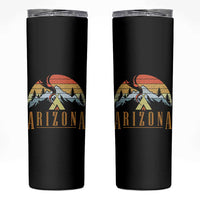 Vintage Arizona Camping Mountain Graphic Skinny Tumbler Retro Sunset Wilderness Outdoor Adventure Souvenir