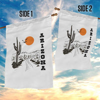Retro Arizona Desert Road Sunset Graphic Garden Flag Vintage Southwest Saguaro Cactus Travel Souvenir