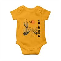 Retro Arizona Desert Road Sunset Graphic Baby Onesie Vintage Southwest Saguaro Cactus Travel Souvenir
