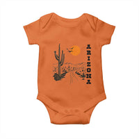 Retro Arizona Desert Road Sunset Graphic Baby Onesie Vintage Southwest Saguaro Cactus Travel Souvenir