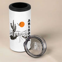 Retro Arizona Desert Road Sunset Graphic 4 in 1 Can Cooler Tumbler Vintage Southwest Saguaro Cactus Travel Souvenir