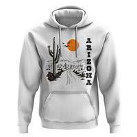 Retro Arizona Desert Road Sunset Graphic Hoodie Vintage Southwest Saguaro Cactus Travel Souvenir