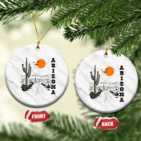 Retro Arizona Desert Road Sunset Graphic Ceramic Ornament Vintage Southwest Saguaro Cactus Travel Souvenir