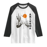 Retro Arizona Desert Road Sunset Graphic Raglan Shirt Vintage Southwest Saguaro Cactus Travel Souvenir