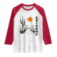 Retro Arizona Desert Road Sunset Graphic Raglan Shirt Vintage Southwest Saguaro Cactus Travel Souvenir