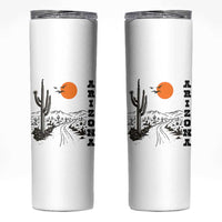 Retro Arizona Desert Road Sunset Graphic Skinny Tumbler Vintage Southwest Saguaro Cactus Travel Souvenir
