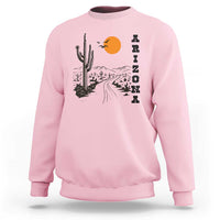 Retro Arizona Desert Road Sunset Graphic Sweatshirt Vintage Southwest Saguaro Cactus Travel Souvenir