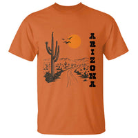 Retro Arizona Desert Road Sunset Graphic T Shirt Vintage Southwest Saguaro Cactus Travel Souvenir
