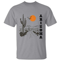 Retro Arizona Desert Road Sunset Graphic T Shirt Vintage Southwest Saguaro Cactus Travel Souvenir