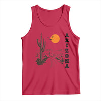 Retro Arizona Desert Road Sunset Graphic Tank Top Vintage Southwest Saguaro Cactus Travel Souvenir