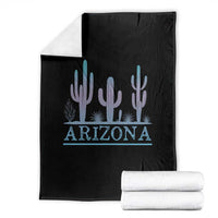 Retro Neon Silhouette Cactus Arizona Graphic Throw Blanket Modern Southwest Desert Aesthetic Travel Souvenir