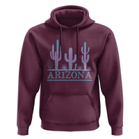 Retro Neon Silhouette Cactus Arizona Graphic Hoodie Modern Southwest Desert Aesthetic Travel Souvenir