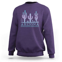 Retro Neon Silhouette Cactus Arizona Graphic Sweatshirt Modern Southwest Desert Aesthetic Travel Souvenir
