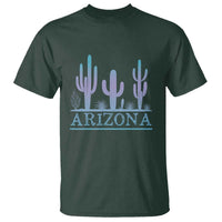 Retro Neon Silhouette Cactus Arizona Graphic T Shirt Modern Southwest Desert Aesthetic Travel Souvenir