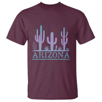 Retro Neon Silhouette Cactus Arizona Graphic T Shirt Modern Southwest Desert Aesthetic Travel Souvenir