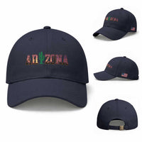 Scenic Arizona Sunset Landscape Graphic Baseball Cap Southwest Saguaro Cactus Letters Travel Souvenir
