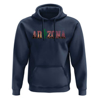Scenic Arizona Sunset Landscape Graphic Hoodie Southwest Saguaro Cactus Letters Travel Souvenir
