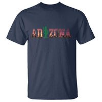 Scenic Arizona Sunset Landscape Graphic T Shirt Southwest Saguaro Cactus Letters Travel Souvenir