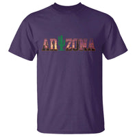 Scenic Arizona Sunset Landscape Graphic T Shirt Southwest Saguaro Cactus Letters Travel Souvenir