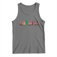 Scenic Arizona Sunset Landscape Graphic Tank Top Southwest Saguaro Cactus Letters Travel Souvenir