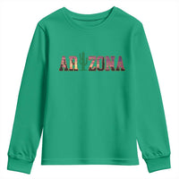 Scenic Arizona Sunset Landscape Graphic Youth Sweatshirt Southwest Saguaro Cactus Letters Travel Souvenir