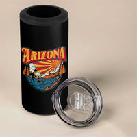 Retro Arizona Fly Fishing River Graphic 4 in 1 Can Cooler Tumbler Vintage Angler Outdoor Mountain Adventure Souvenir