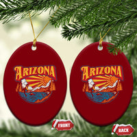 Retro Arizona Fly Fishing River Graphic Ceramic Ornament Vintage Angler Outdoor Mountain Adventure Souvenir