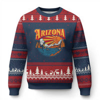 Retro Arizona Fly Fishing River Graphic Ugly Christmas Sweater Vintage Angler Outdoor Mountain Adventure Souvenir