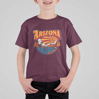 Retro Arizona Fly Fishing River Graphic T Shirt For Kid Vintage Angler Outdoor Mountain Adventure Souvenir