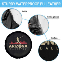 Vintage Arizona State Pride Baseball Player Graphic Spare Tire Cover Vintage Phoenix Skyline Batter Sports Fan