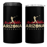 Vintage Arizona State Pride Baseball Player Graphic 4 in 1 Can Cooler Tumbler Vintage Phoenix Skyline Batter Sports Fan